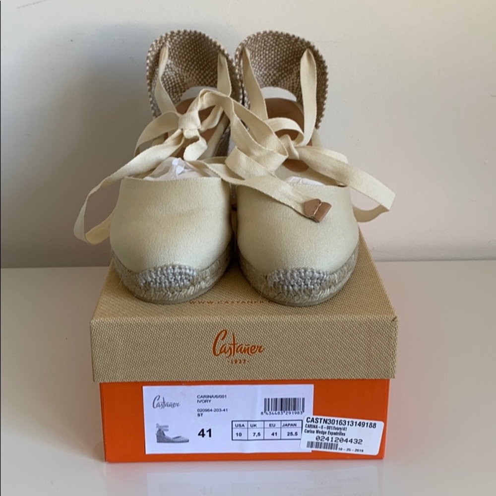 Castaner Wedges Ivory 41 NWT